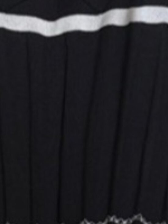 None Dresses & Skirts - Black & White Striped Knit Midi Dress